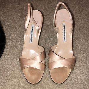 Manolo Blahnik satin slingback